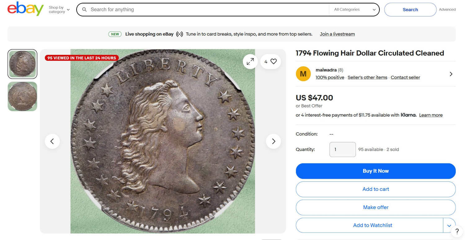 Rarely-Seen-Deal-On-A-1794-Silver-Dollar